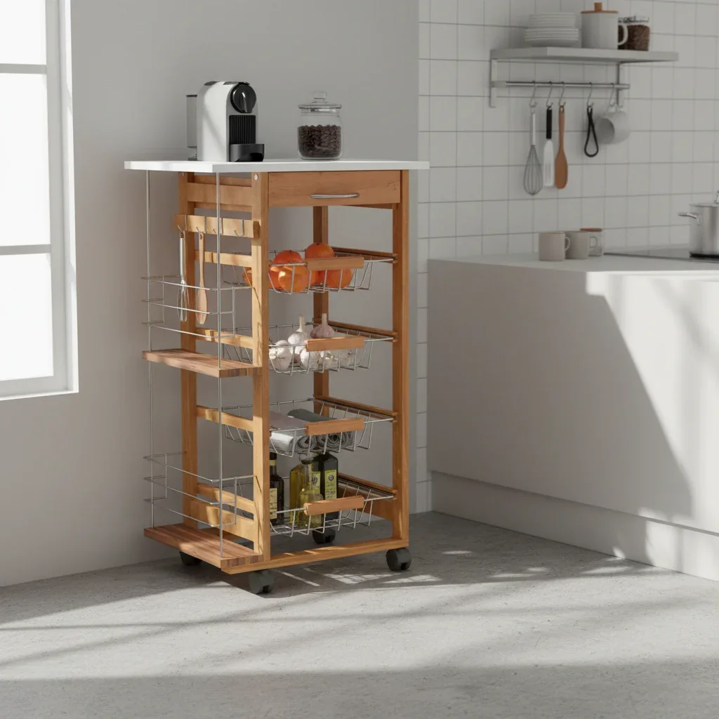 Carrinho de Cozinha Compacto HOMCOM