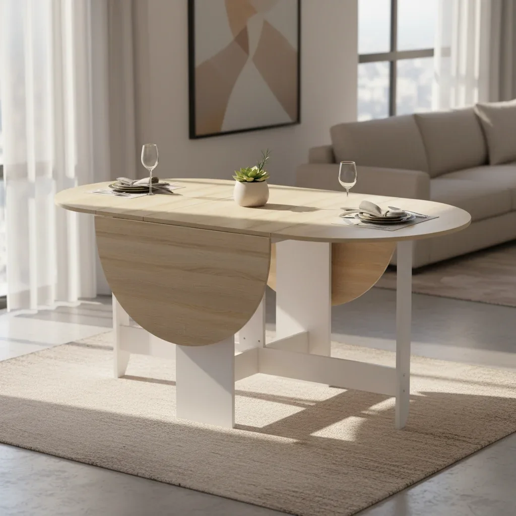 Visão geral da mesa oval dobrável HOMCOM